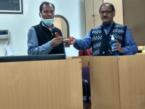 Distribution of Masks, Sanitizer, soaps and other hygiene related products during Swachhta Pakhwada in the Department on 17.02.2021