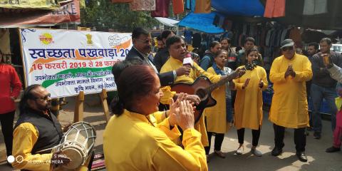 Nukkad Natak during Swachhata Pakhwada at NDMC market, opposite Krishi Bhawan, New Delhi on 27 Feb 2019